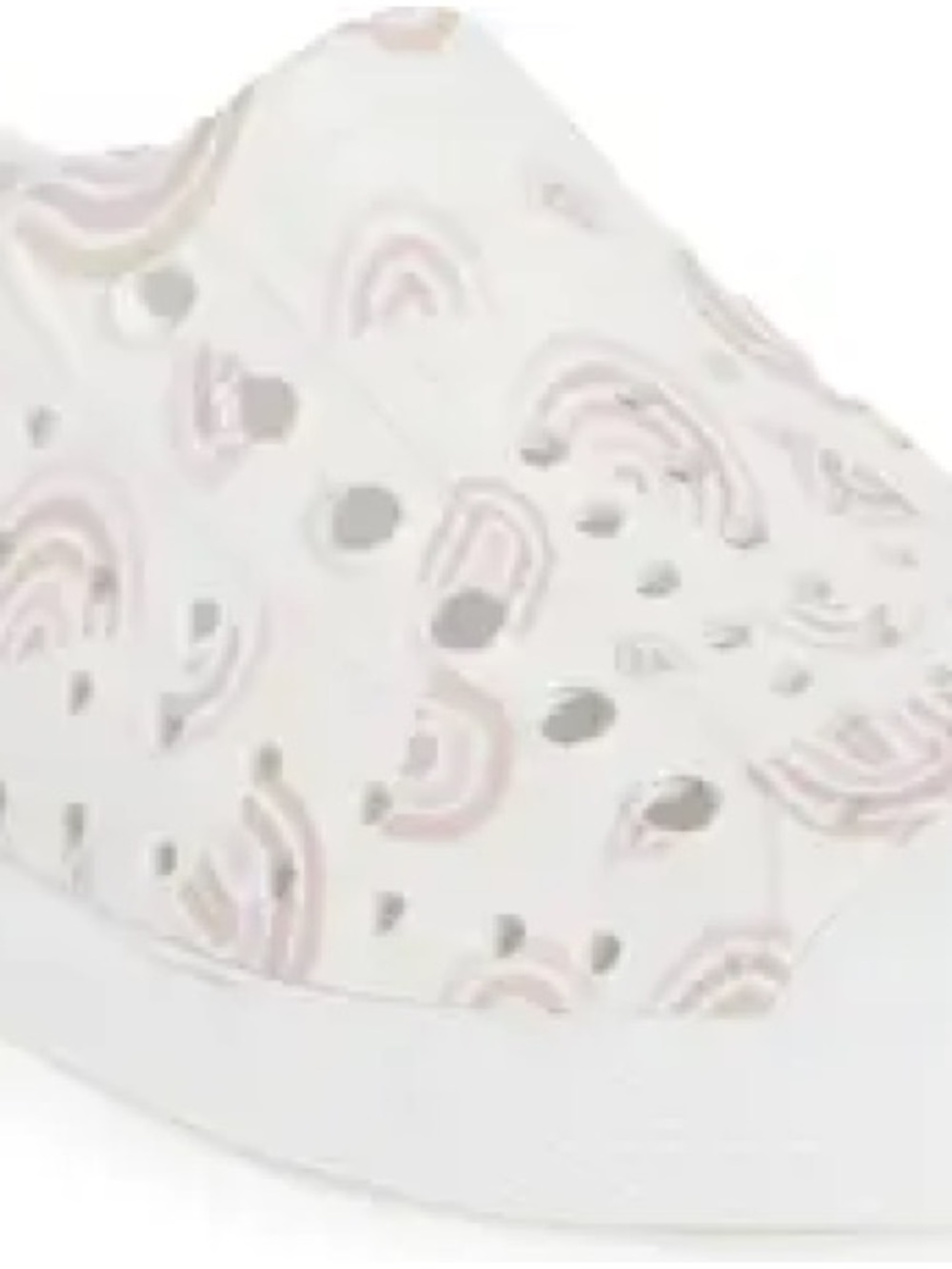 Native Shoes Kids White Water Shoe with Pink Rainbow Print